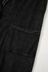 High Waist Mineral Wash Exposed Seam Drawstring Wide Leg Pants